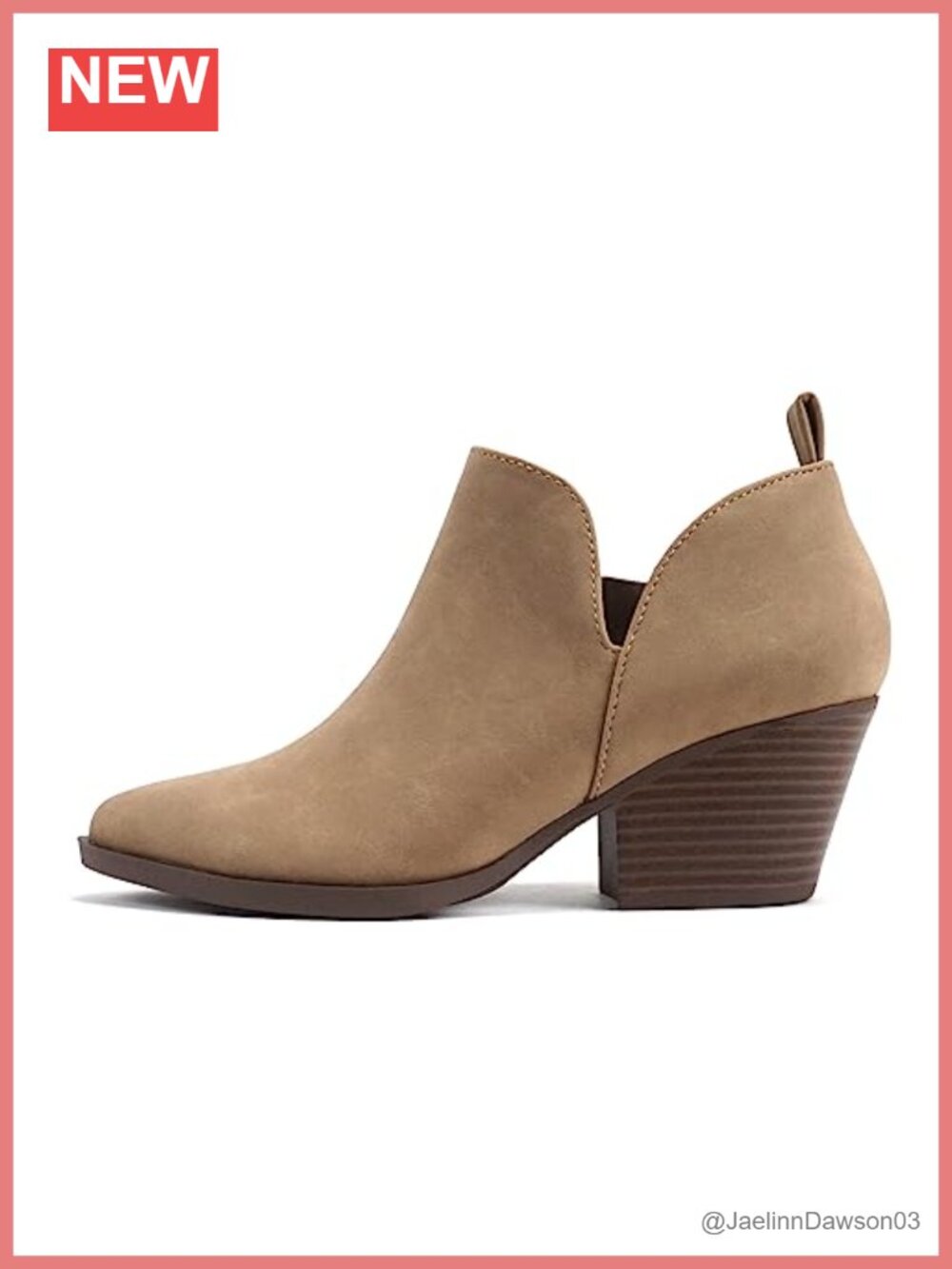Women Pointed Toe V Cut Stacked Chunky Low Heel Ankle Boot Bootie Side Zipper